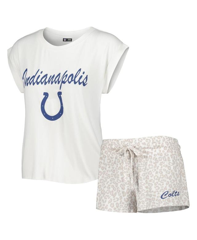 Womens Concepts Sport /Cream Indianapolis Colts Montana Knit T-Shirt & Shorts Sleep Set Product Image