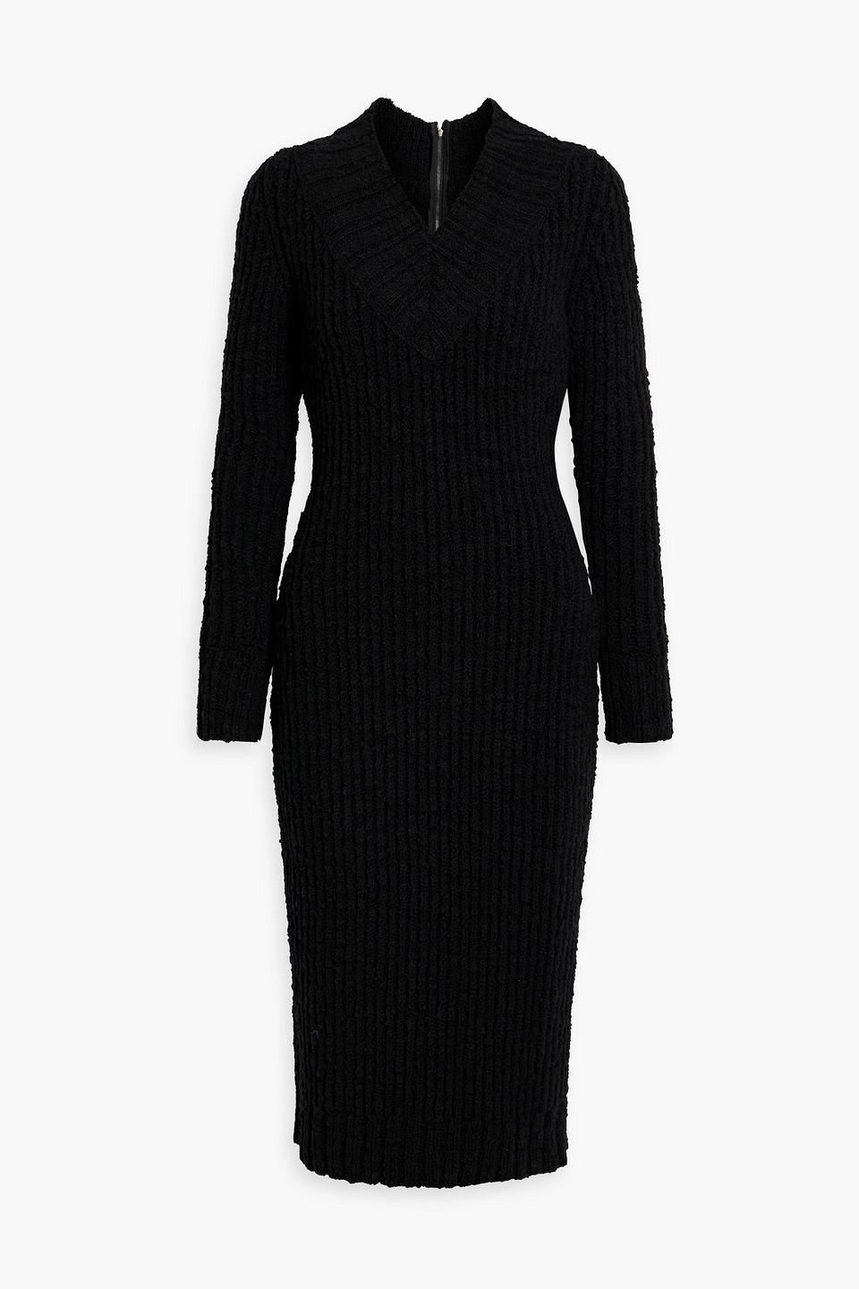 Ribbed Wool Midi Dress In Black product image