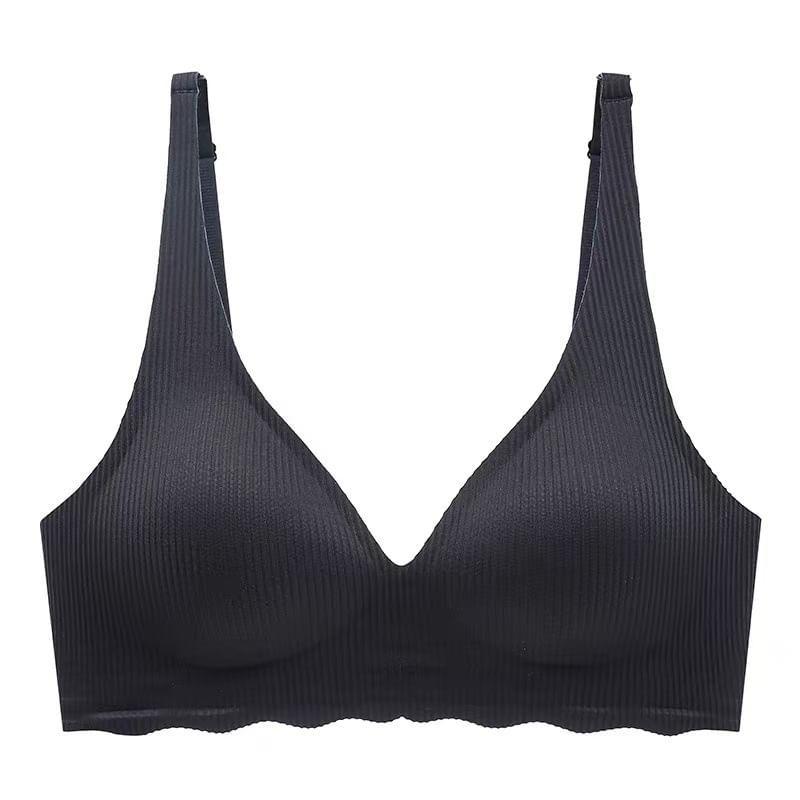 Plain Ribbed Wireless Bra Product Image