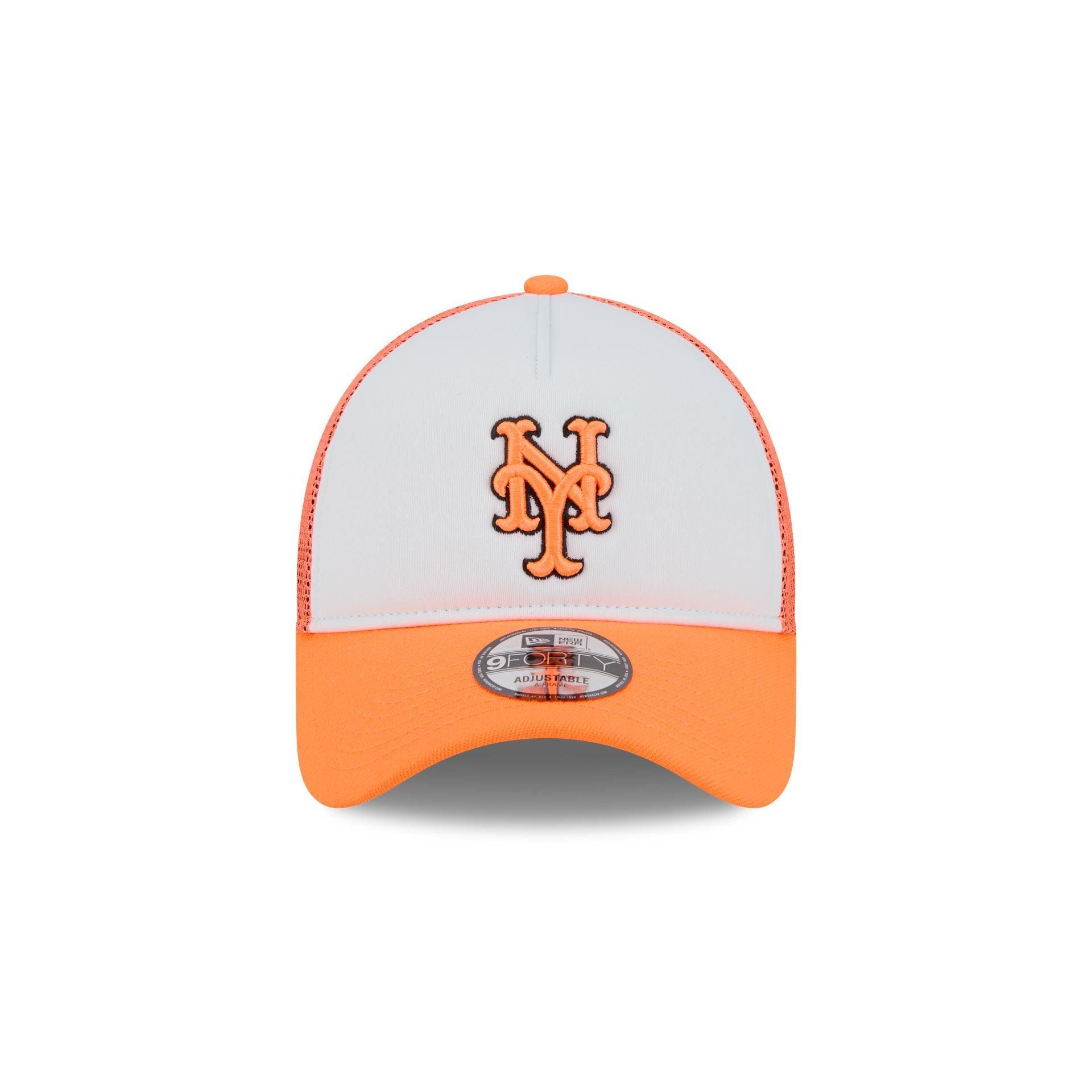 New York Mets Hi Vis Doodle 9FORTY A-Frame Trucker Hat Male Product Image