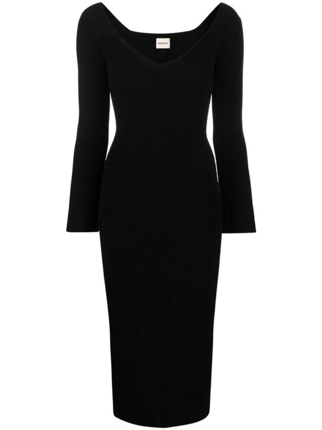 KHAITE Black Pia Sheath Dress Product Image