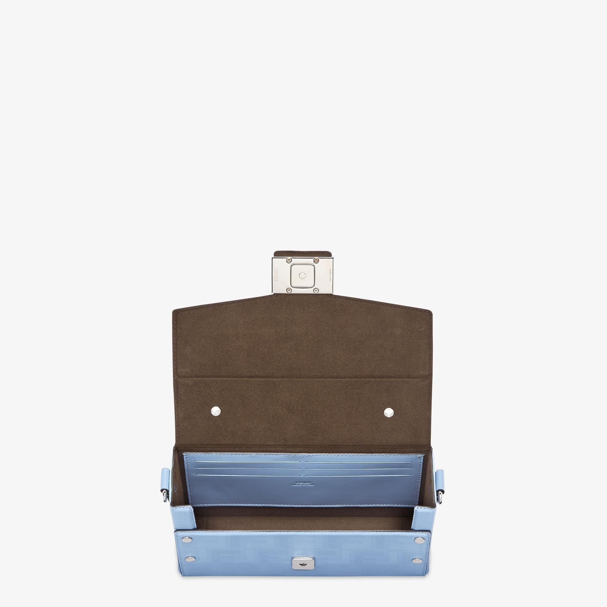 Soft Trunk BaguetteSky blue leather bag Product Image