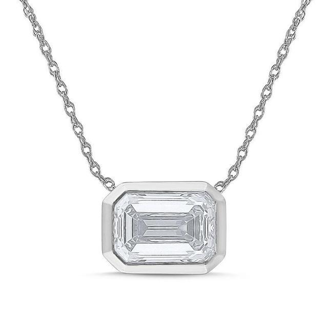 Diamond Medley 14k White Gold 1 Carat T.W. Lab-Grown Diamond Solitaire Pendant Necklace, Womens 14k Whgold Product Image