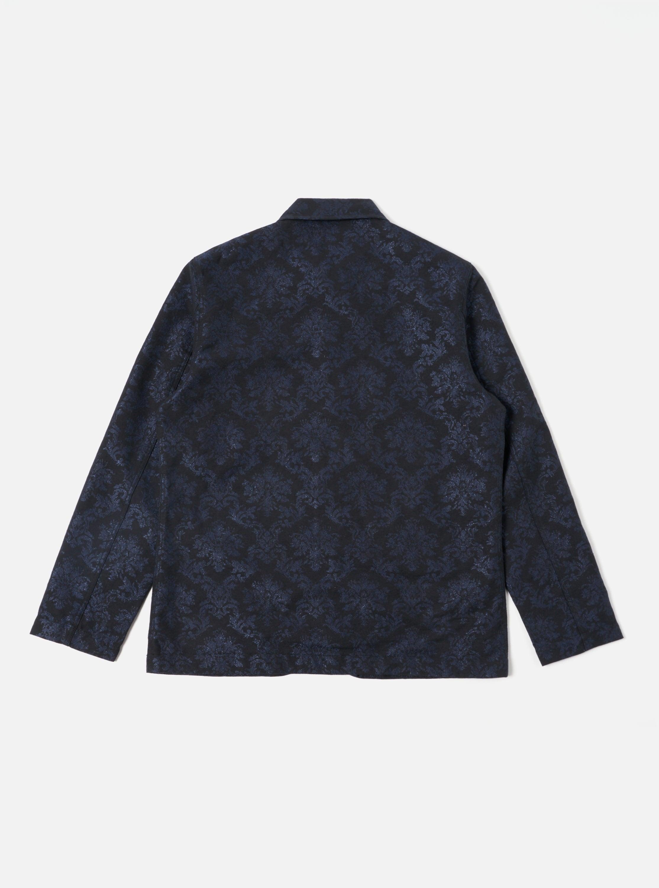 Universal Works Bakers Jacket in Black Starry Night Cotton Mix Product Image