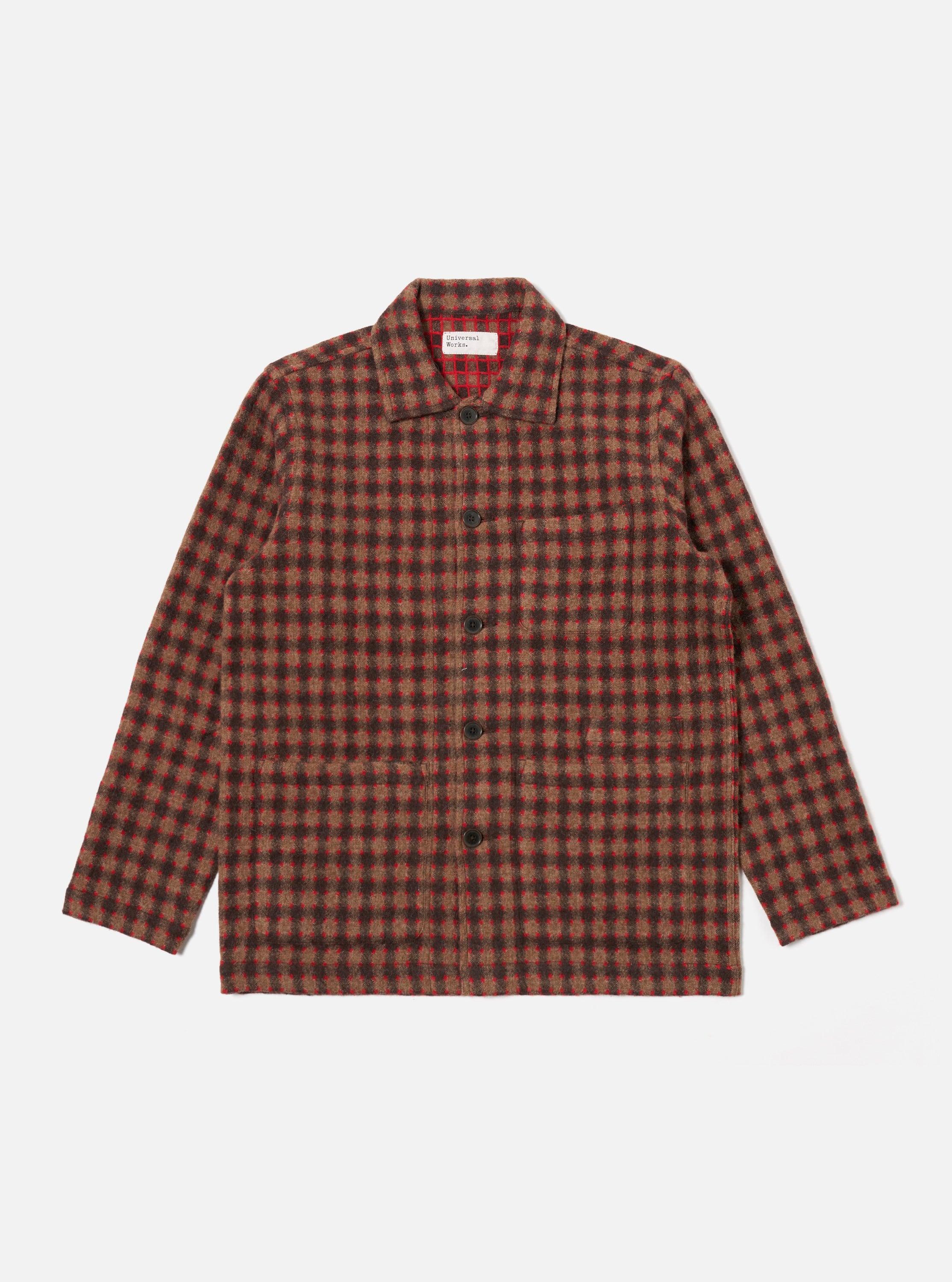 Universal Works Bakers Overshirt in Brown Wool Alpaca Mix Product Image