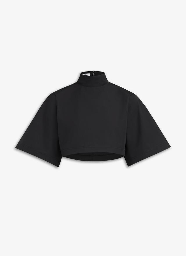 COTTON POPLIN HIGHNECK TOP Product Image