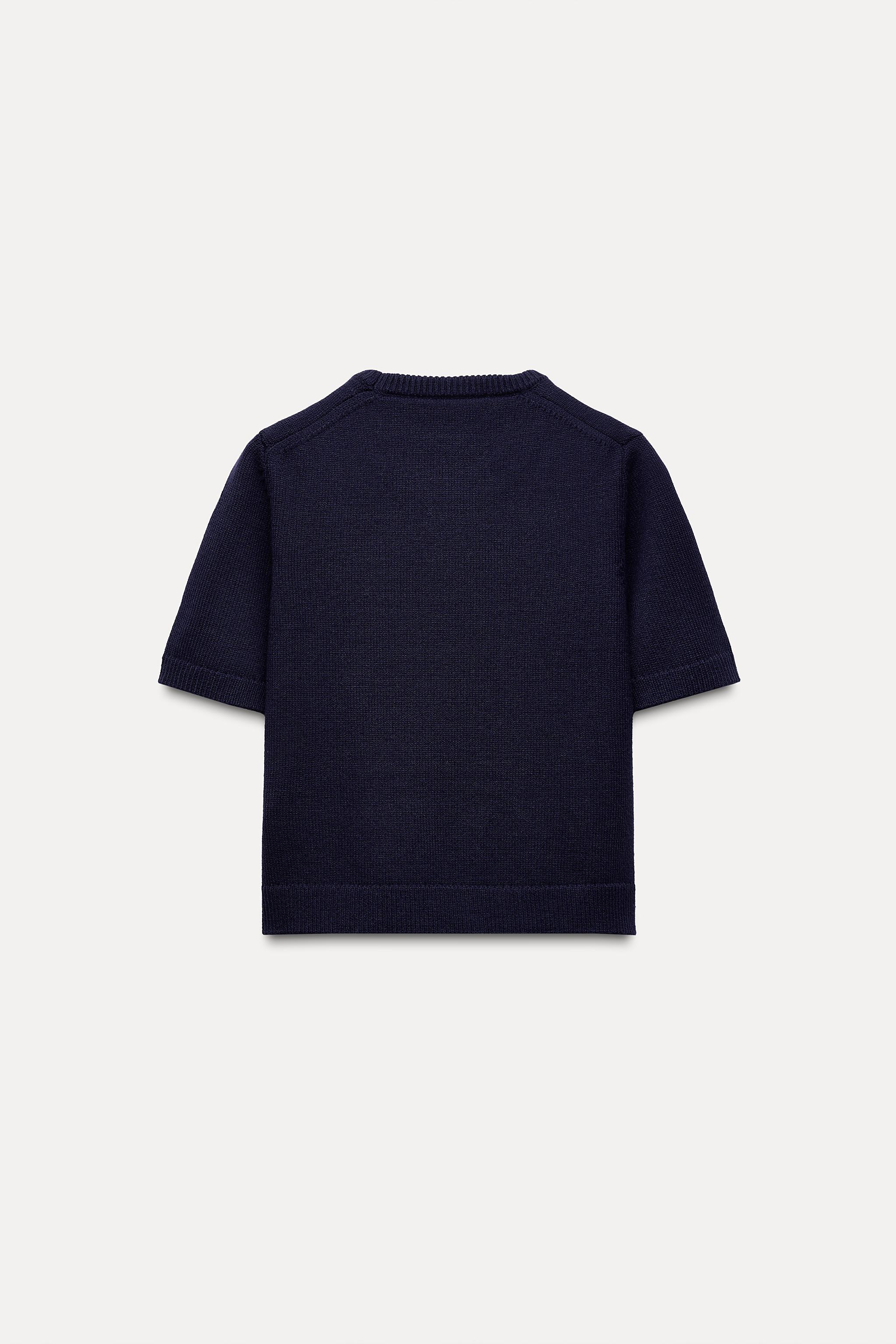 PLAIN KNIT BASIC SHORT SLEEVE TOP Product Image