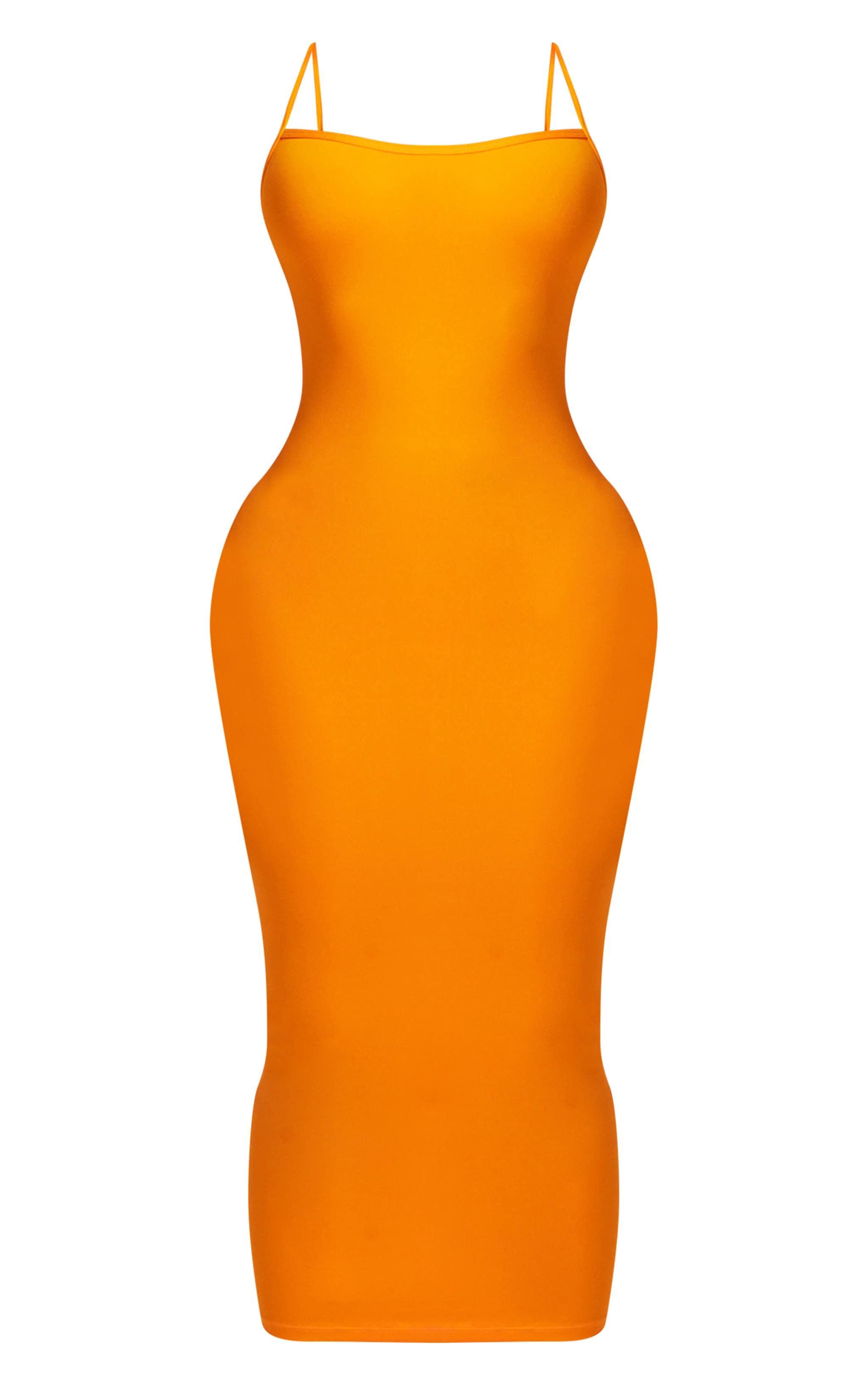 Shape Neon Orange Soft Sculpted Midi Dress Product Image