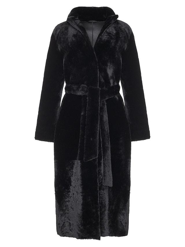 Womens Select Shearling Lamb Coat with Belt Product Image