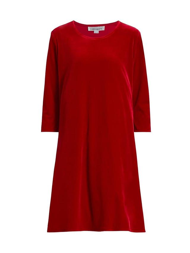 Womens Stretch Velvet A-Line Dress Product Image