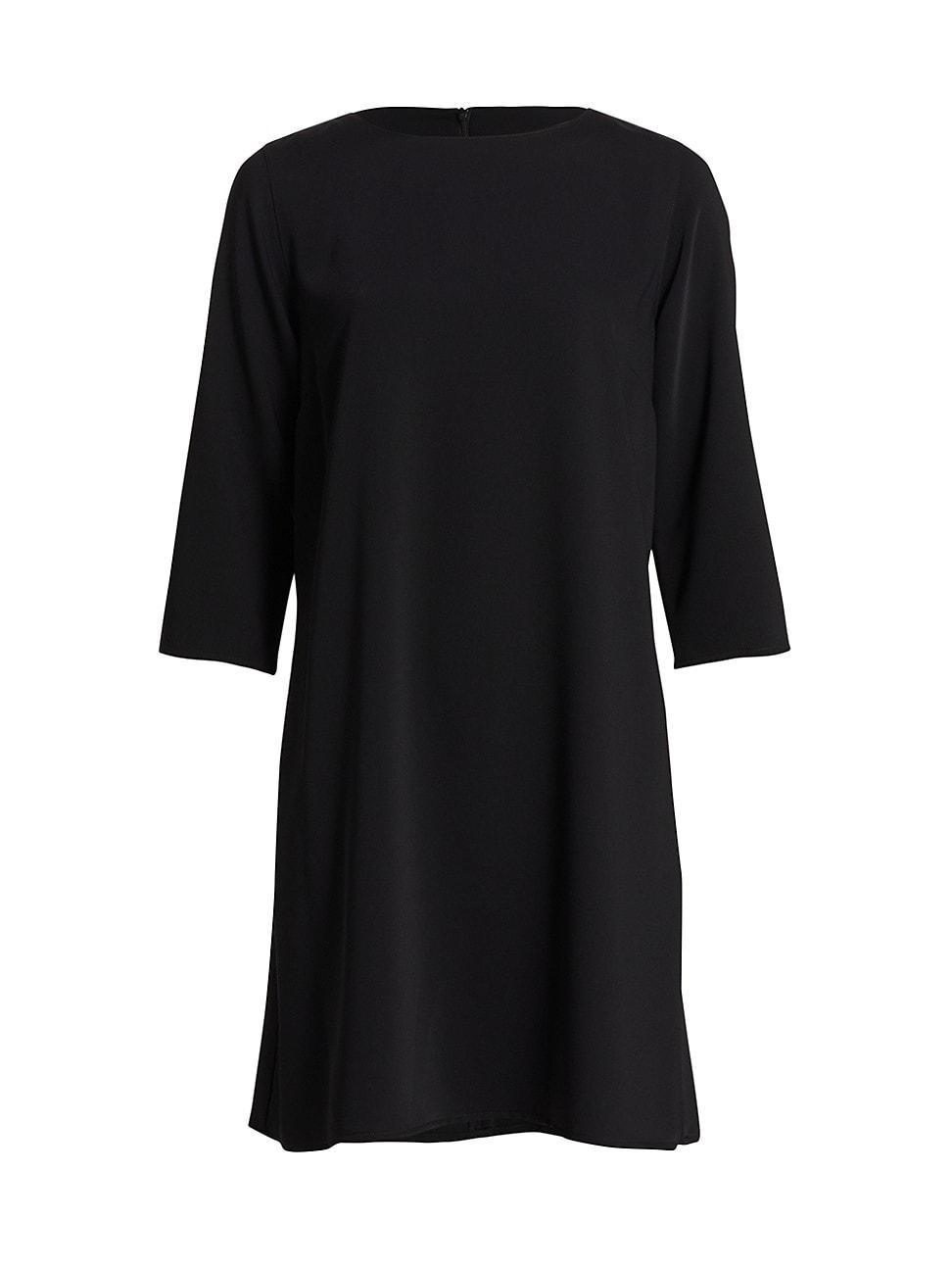 Caroline Rose Matte Crepe Crew Neck 34 Sleeve Waistless Dress Product Image