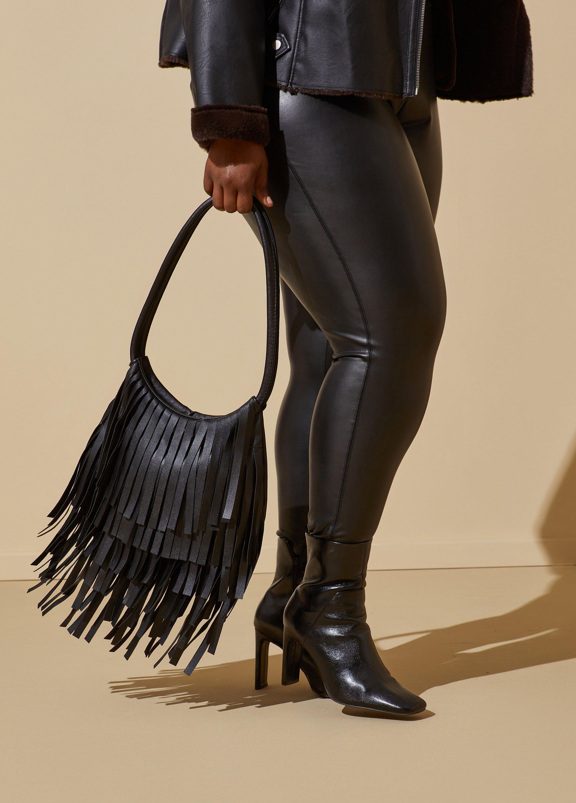 Fringed Faux Leather Bag Product Image