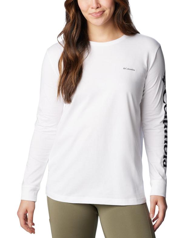 Columbia Womens North Cascades Cotton Long-Sleeve T-Shirt - Black Product Image