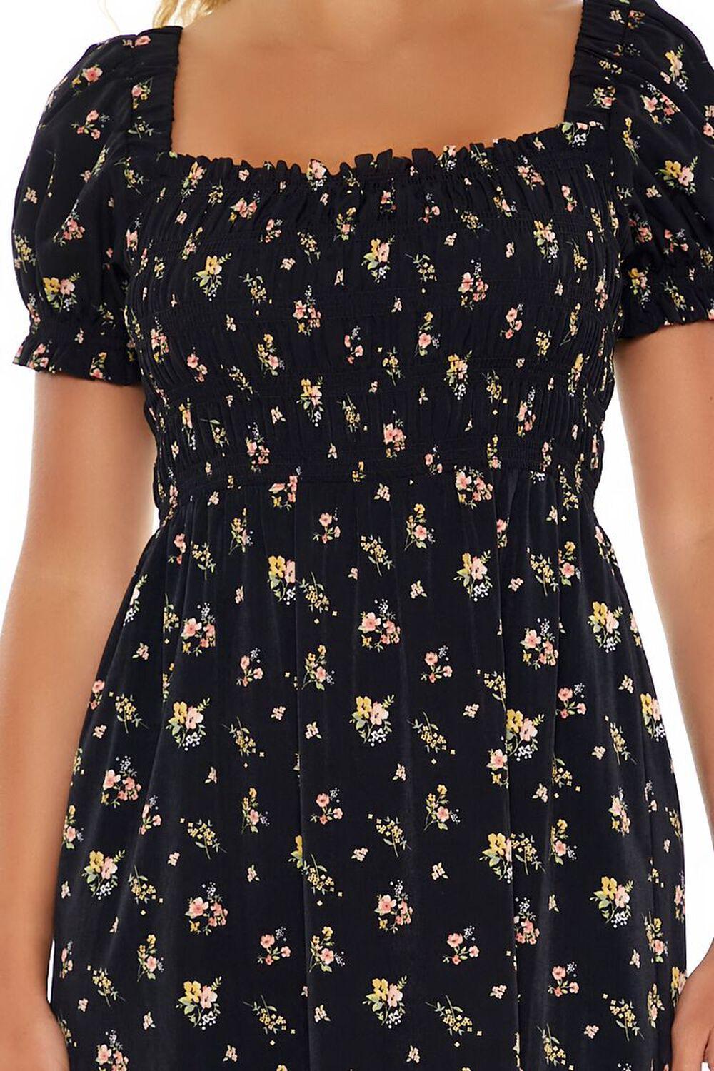 Floral Puff-Sleeve Dress | Forever 21 Product Image