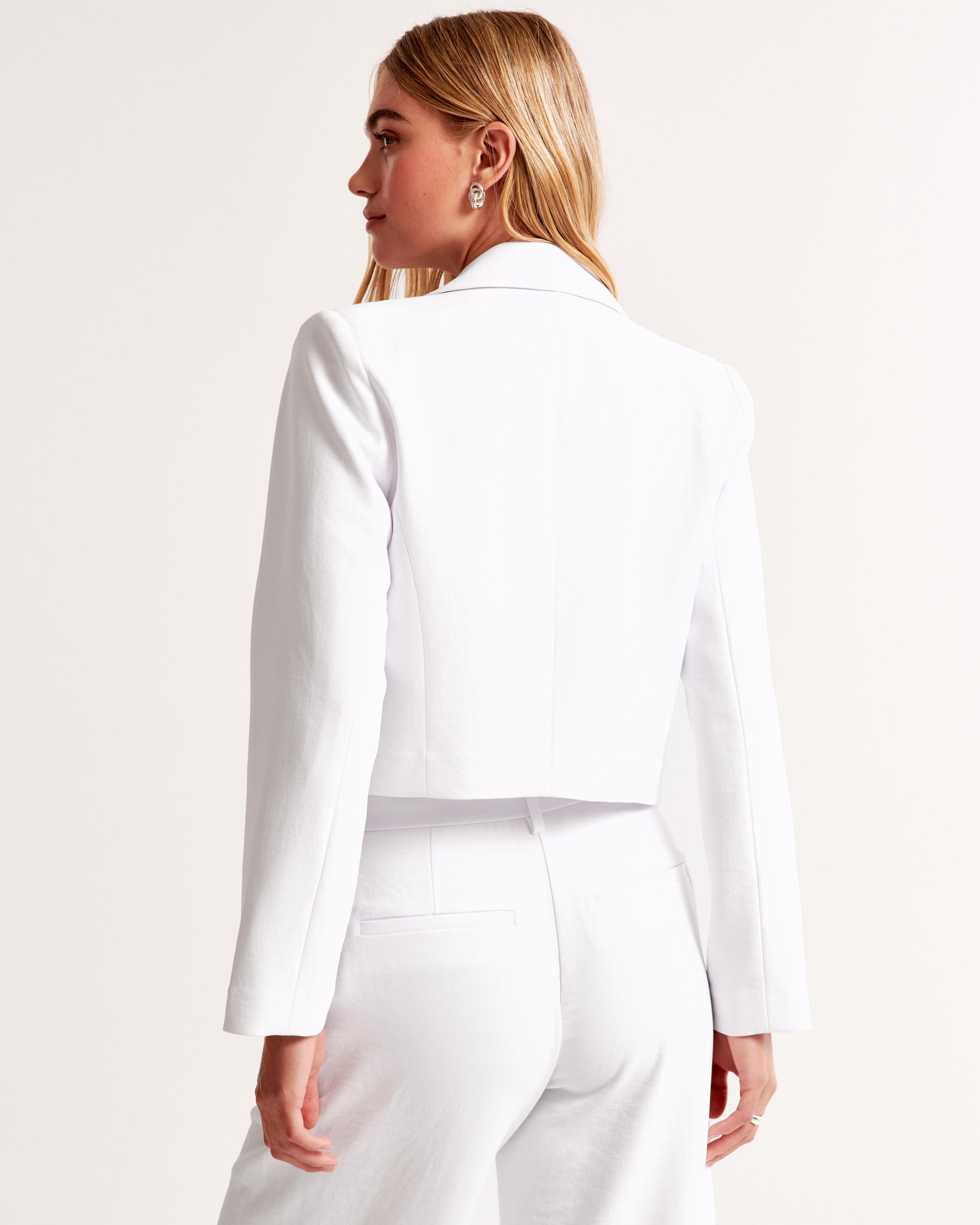 Premium Crepe Cropped Blazer Product Image