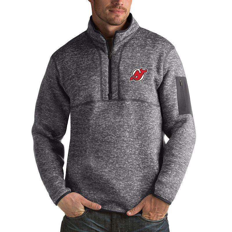 Mens Antigua Charcoal Chicago Blackhawks Fortune 1/2-Zip Pullover Jacket Product Image