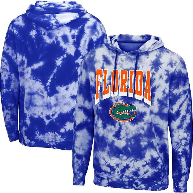 Mens Colosseum Royal Florida Gators Fanatic Tie-Dye Pullover Hoodie Product Image