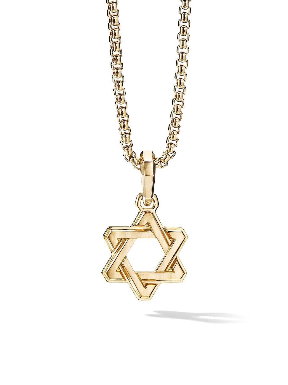 David Yurman Mens Deco Star of David Amulet in 18K Yellow Gold Product Image