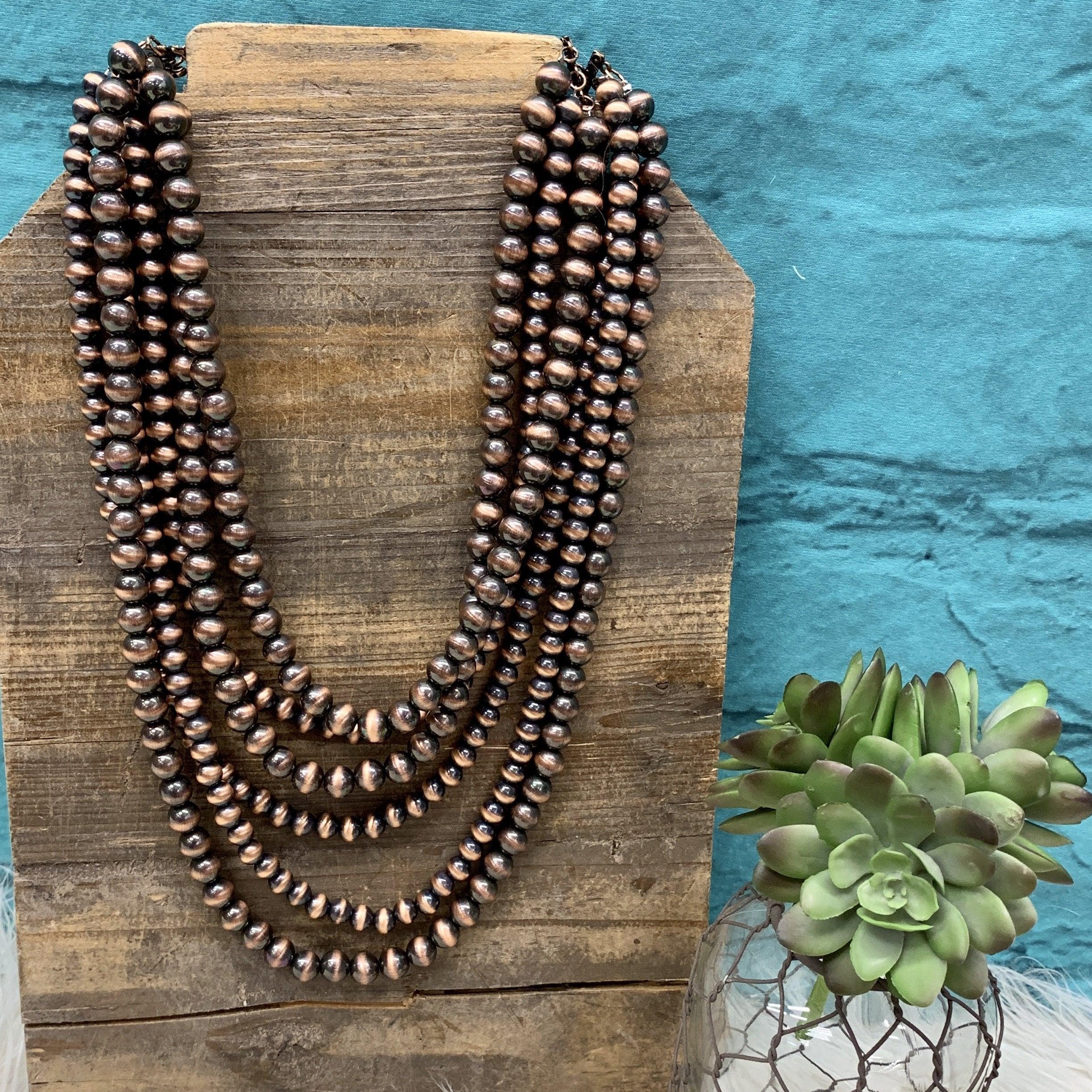 Chunky Copper Pearl Necklace Product Image