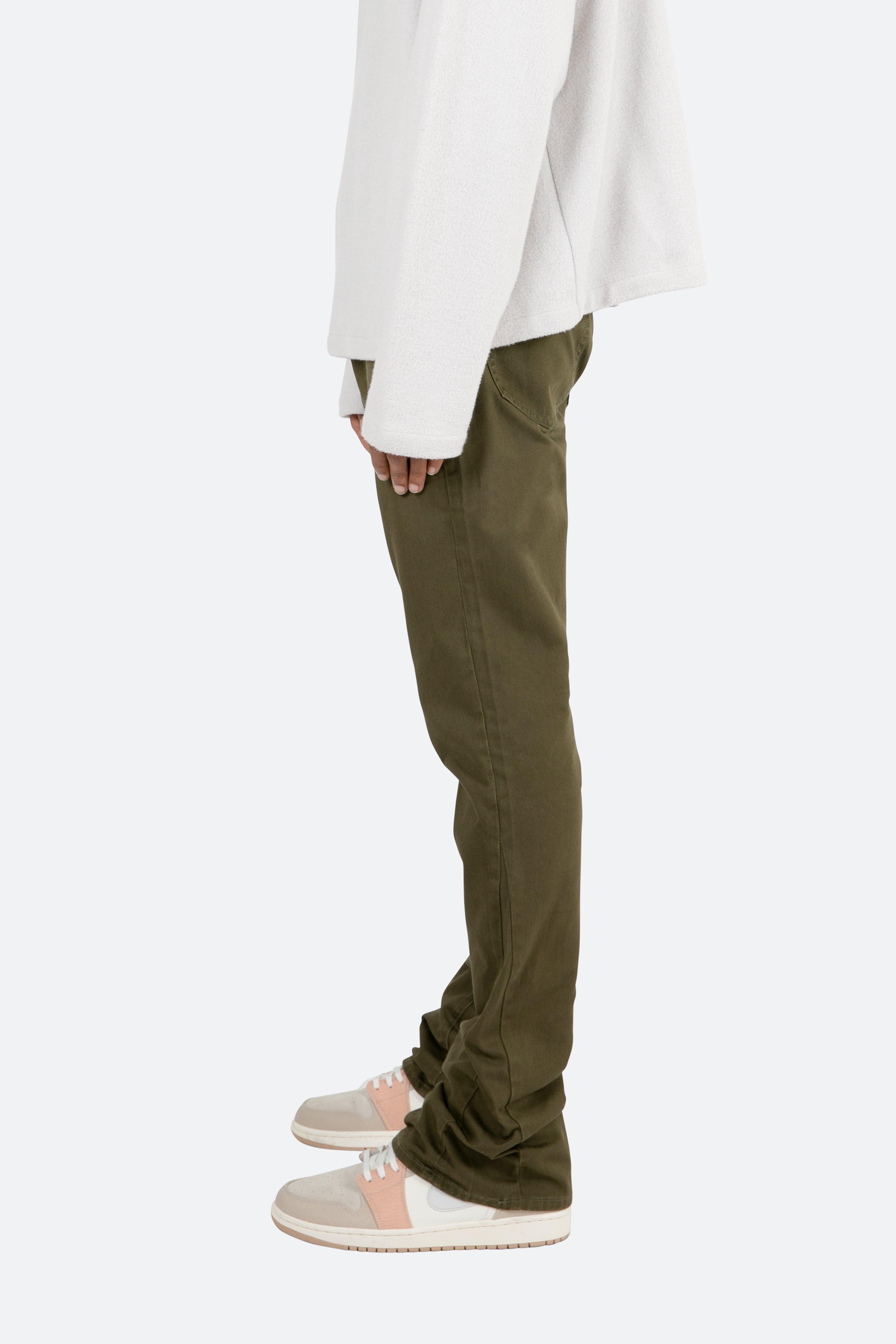 B472 Twill Flare Pants - Olive Product Image