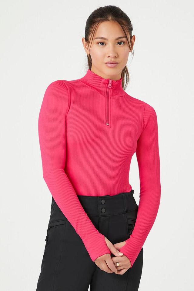 Seamless Half-Zip Bodysuit | Forever 21 Product Image