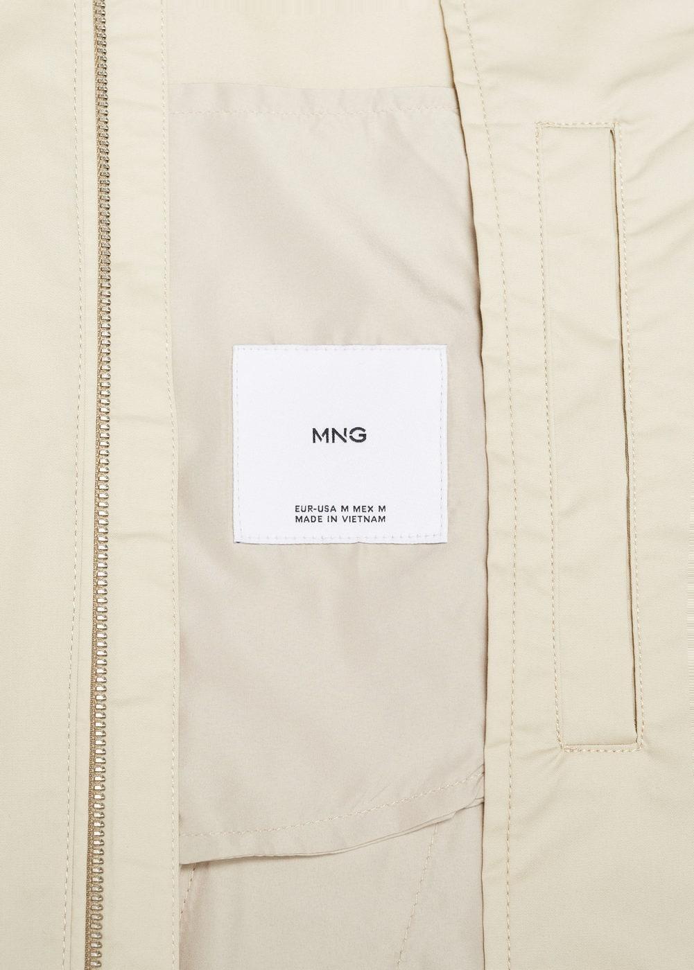 MANGO MAN - Stretch cotton jacket with zipper sandMen Product Image