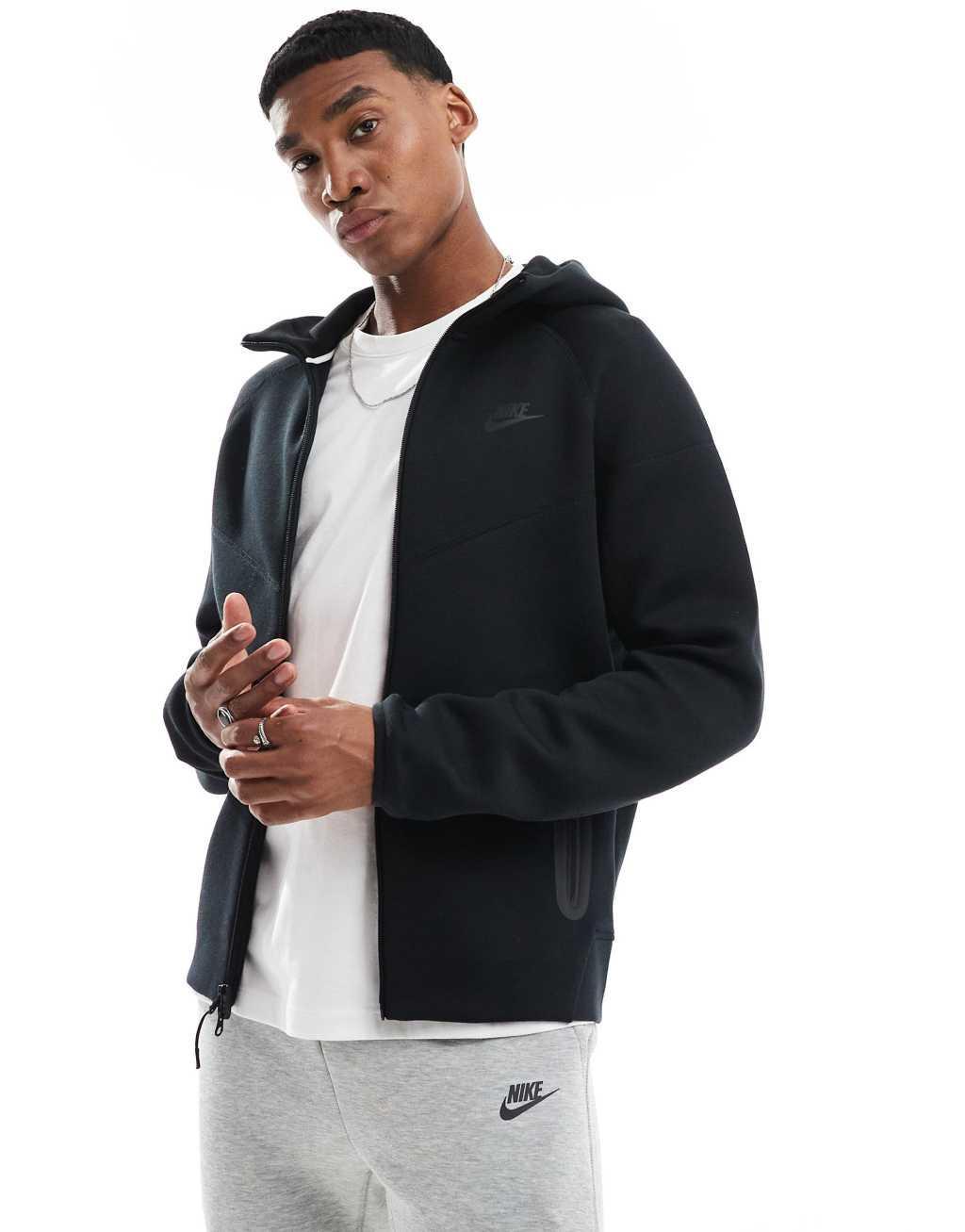 Nike Tech Fleece full-zip hoodie in black Product Image