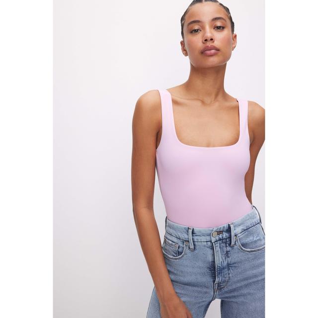 Womens Scuba Modern Tank Bodysuit | Rose Quartz, Size 4XL | Good American by Khlo Kardashian Product Image