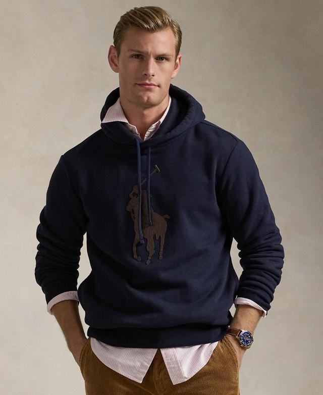 Polo Ralph Lauren Mens Leather-Pony Fleece Hoodie Product Image