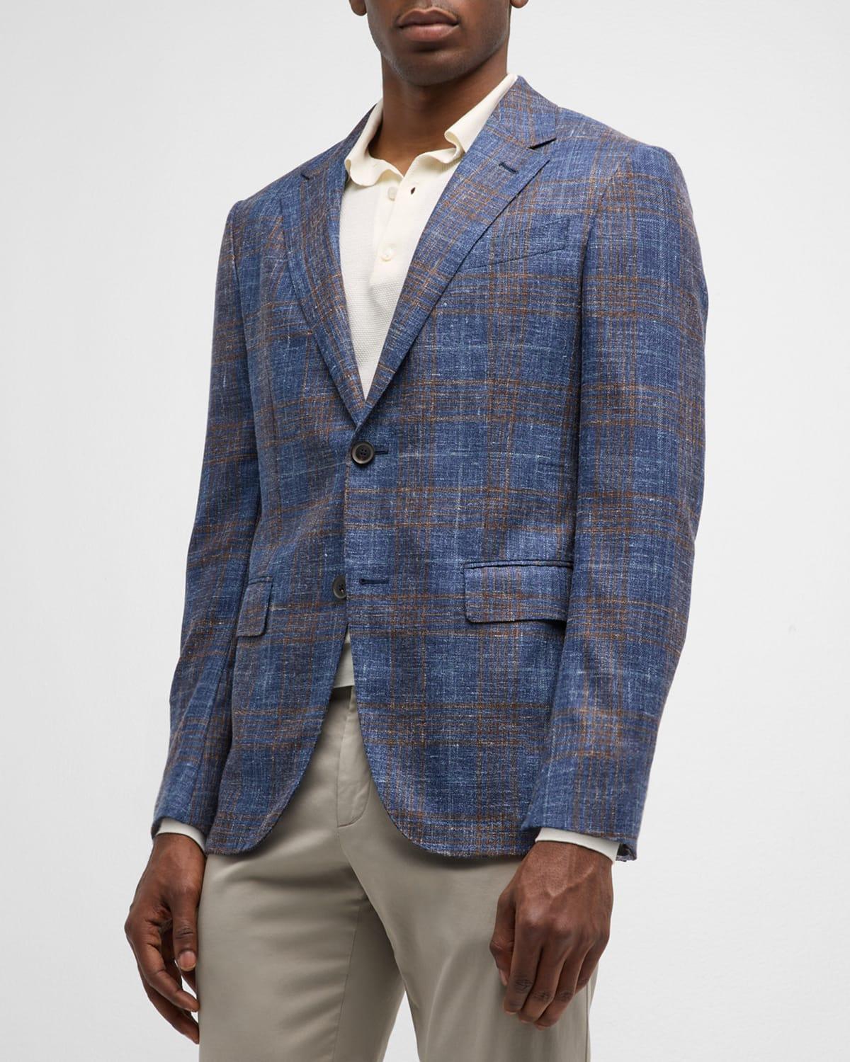 Mens Plaid Wool-Blend Sport Coat Product Image