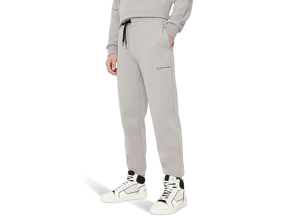 Armani Exchange Cotton Drawstring Logo Joggers (Zinc) Men's Casual Pants Product Image