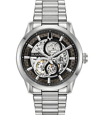 Bulova Mens Automatic Sutton Stainless Steel Bracelet Watch 43mm Product Image