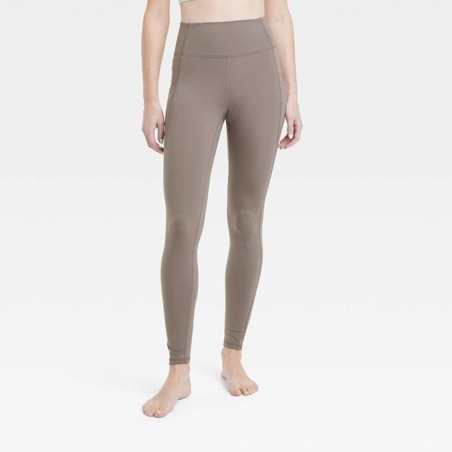 Womens Brushed Sculpt High-Rise Pocketed Leggings - All In Motion Taupe L Product Image