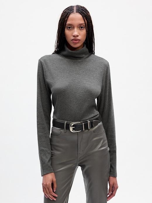 Essential Rib Turtleneck T-Shirt Product Image