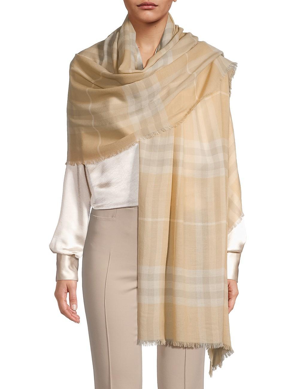 Womens Vintage Check Cashmere Scarf Product Image