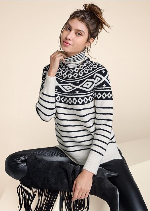 Fair Isle Turtleneck Sweater Product Image