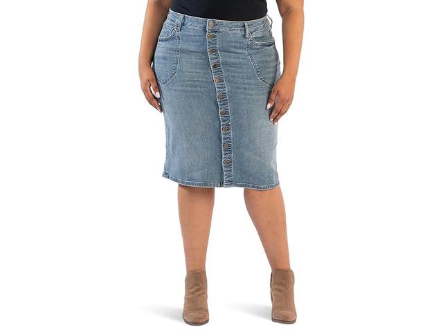 KUT from the Kloth Plus Rose Skirt Button Front (Majestic) Women's Skirt Product Image