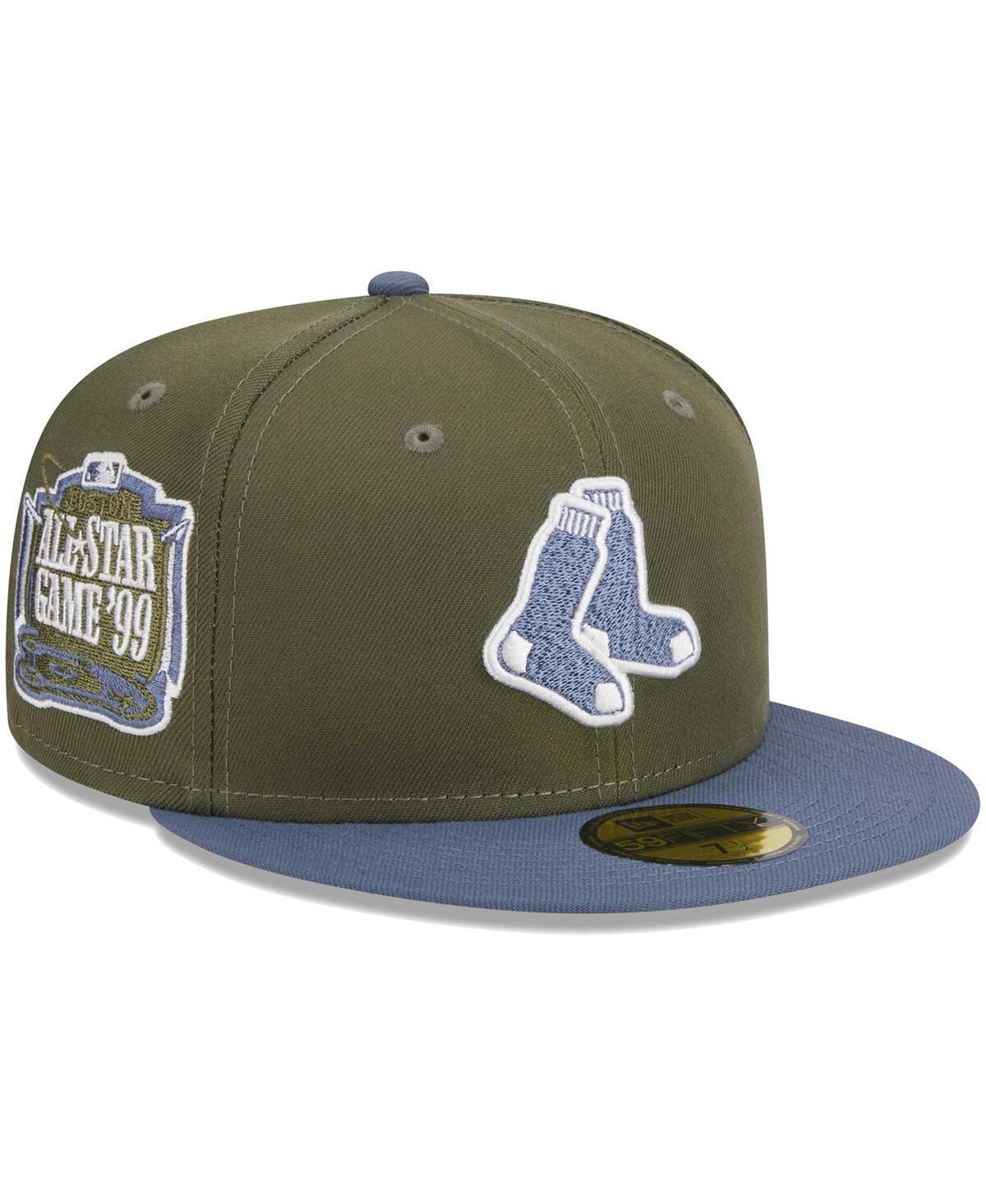 Mens New Era Olive/Blue Boston Red Sox 59FIFTY Fitted Hat Product Image