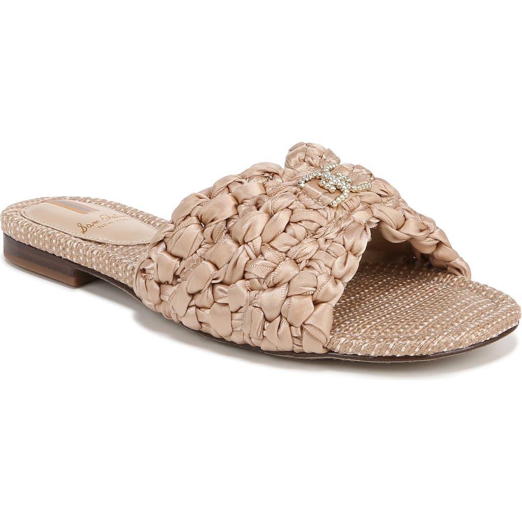 SAM EDELMAN Bridget Slide Sandal Ecru Ribbon In Beige Product Image