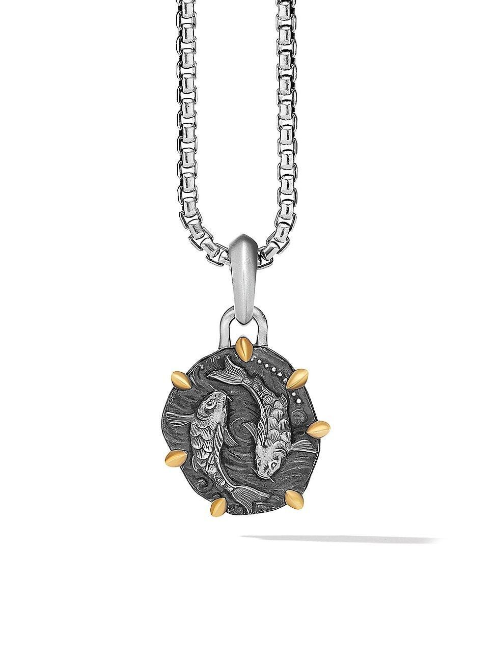 David Yurman Sterling Silver & 18K Yellow Gold Zodiac Gemini Amulet Enhancer Product Image