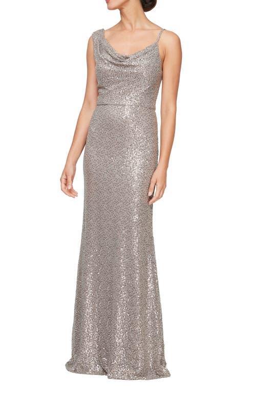 Alex Evenings Sequin Cowl Neck Gown Product Image