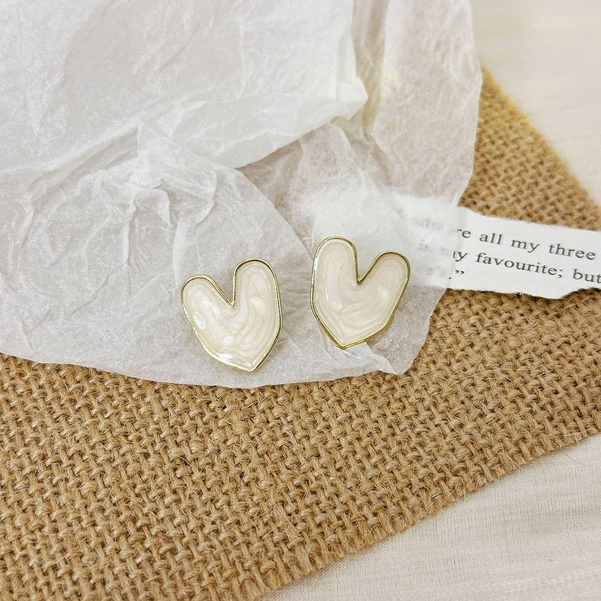 Heart Glaze Alloy Stud Earring Product Image