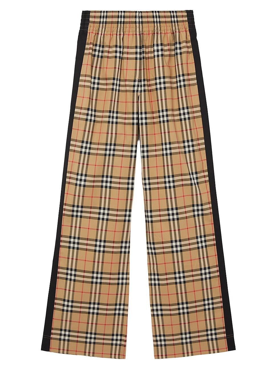 burberry Louane Check Side Stripe Stretch Cotton Pants Product Image