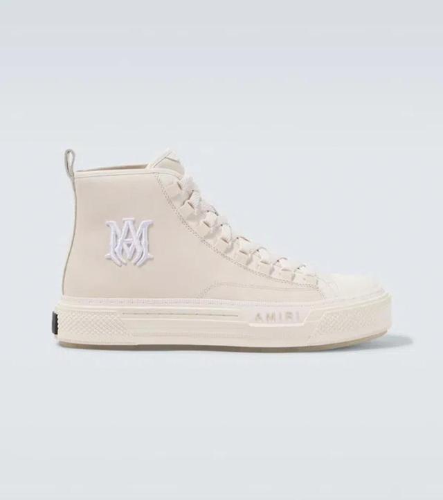 AMIRI Ma Court Leather-trimmed Sneakers In White Product Image