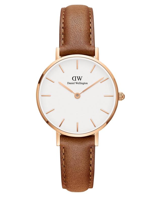 Daniel Wellington Womens Petite Durham Brown Leather Watch 28mm Product Image