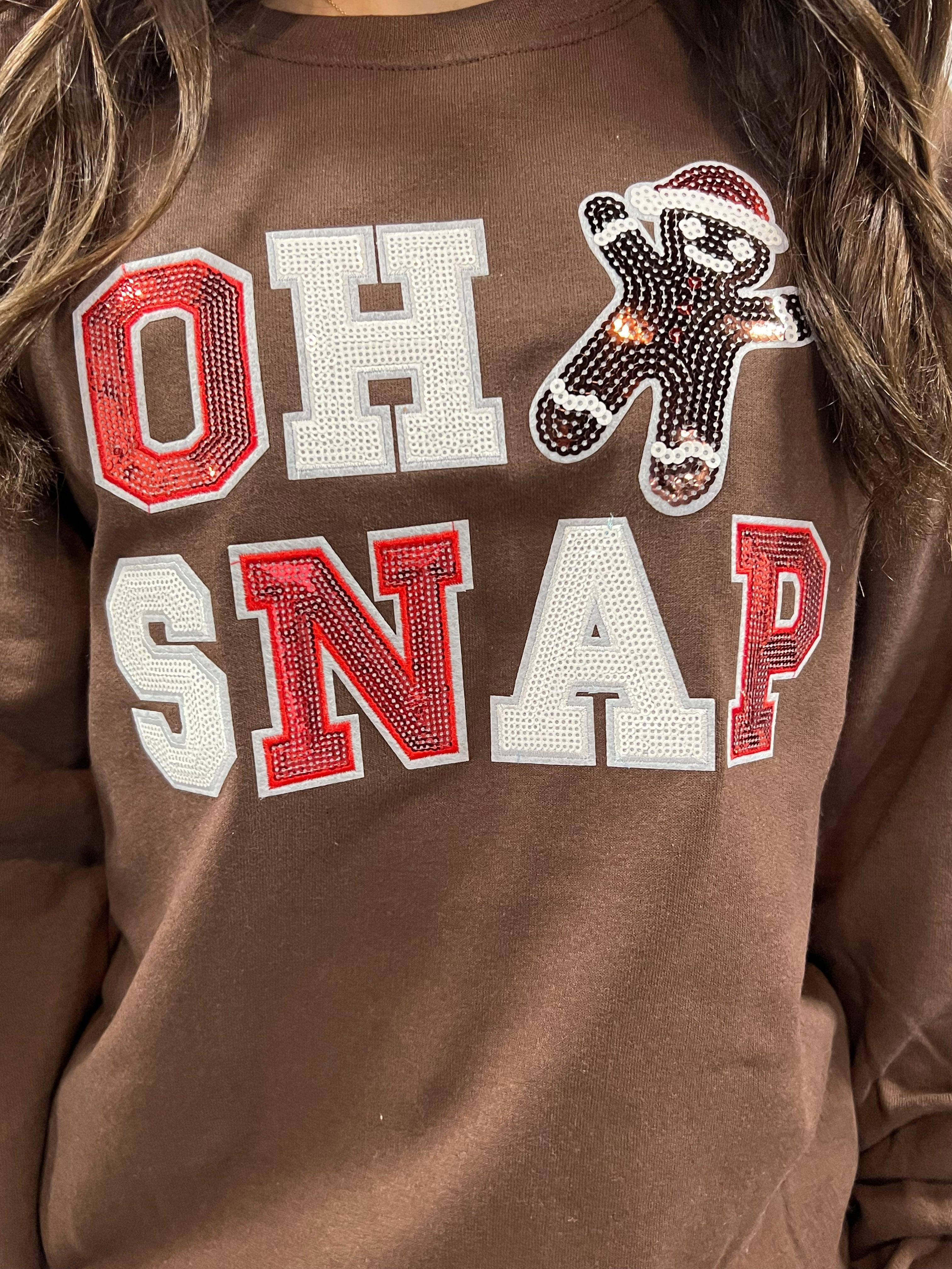 Oh Snap Sequin Christmas Graphic Sweatshirt Unisex Product Image