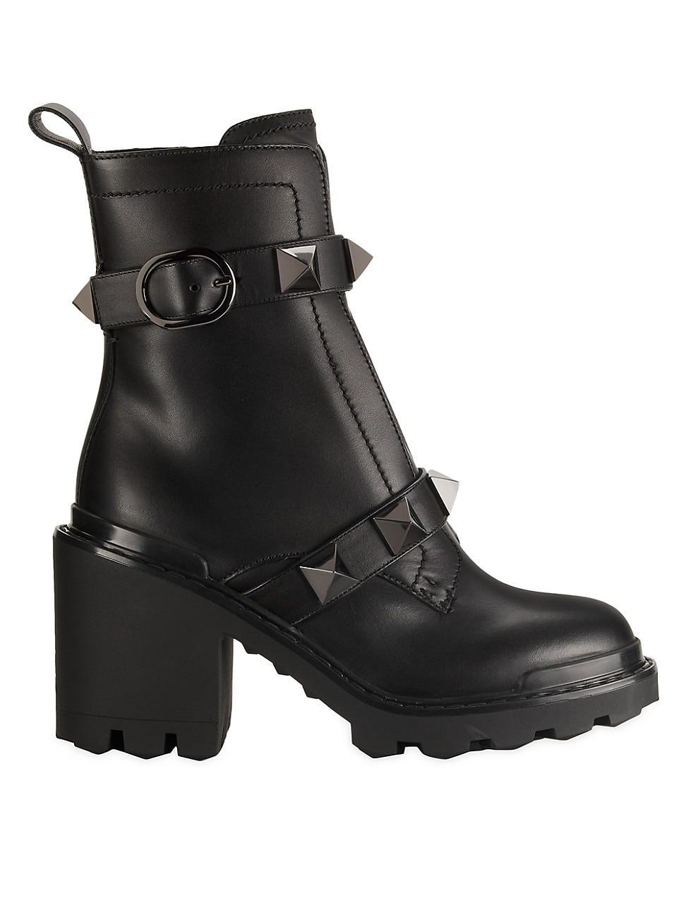 Womens Roman Stud Leather Combat Boots product image