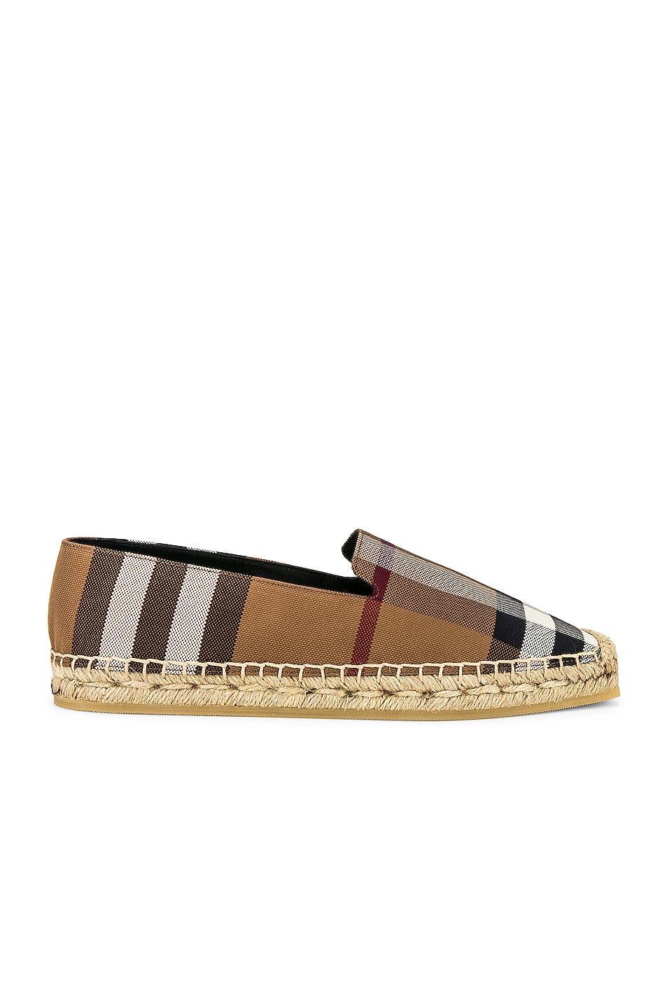 Burberry Alport Flat Espadrilles in Brown Product Image