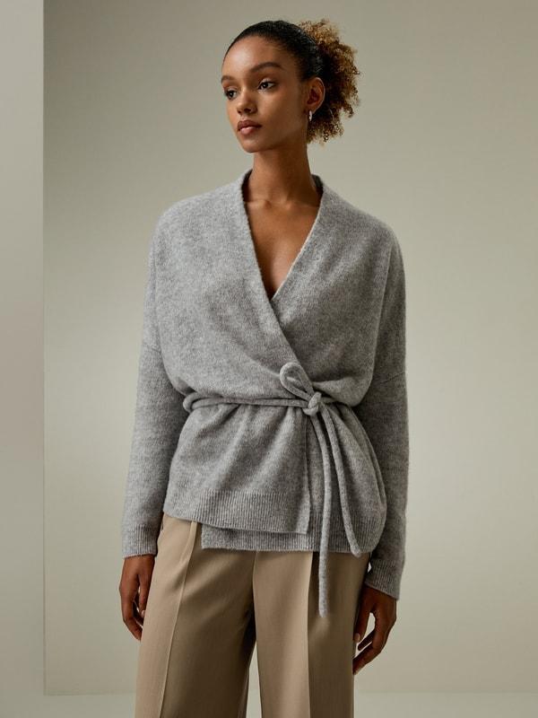 Lounge Wrap Knit Cardigan Product Image