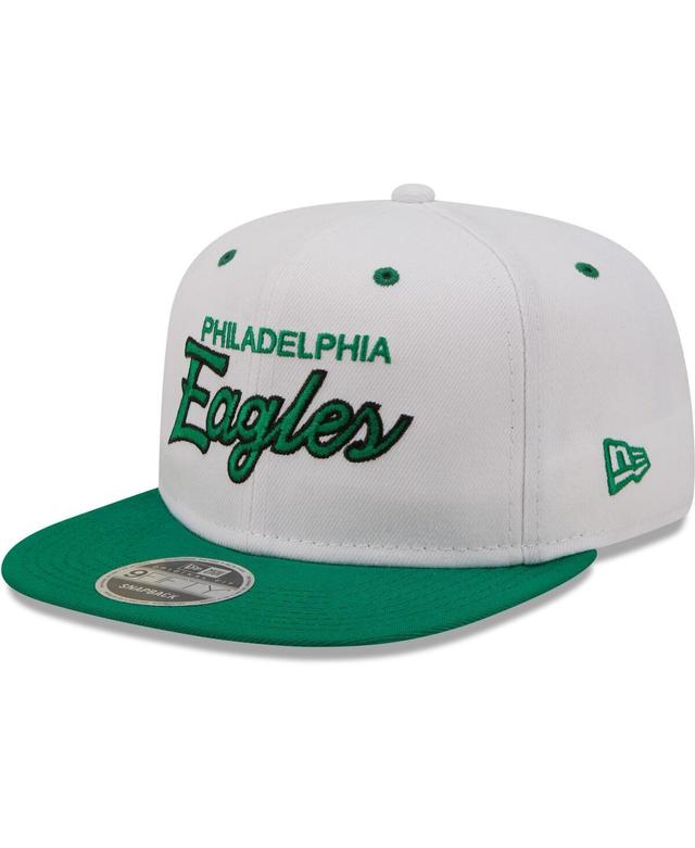 Mens New Era White Philadelphia Eagles Sparky Original 9Fifty Snapback Hat - White Product Image